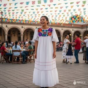 Mexican hand made tunic Yellow S-M